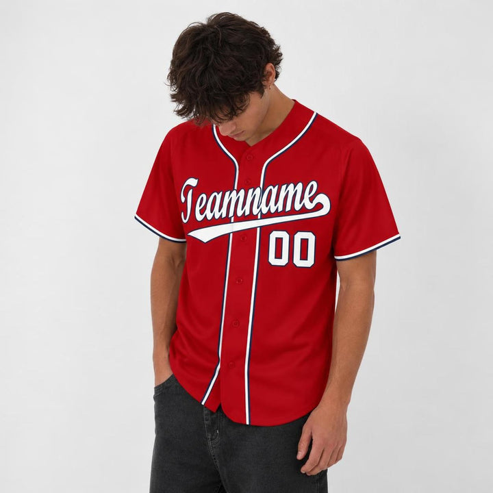 Custom Red Baseball Jersey – Personalized Team Name and Number