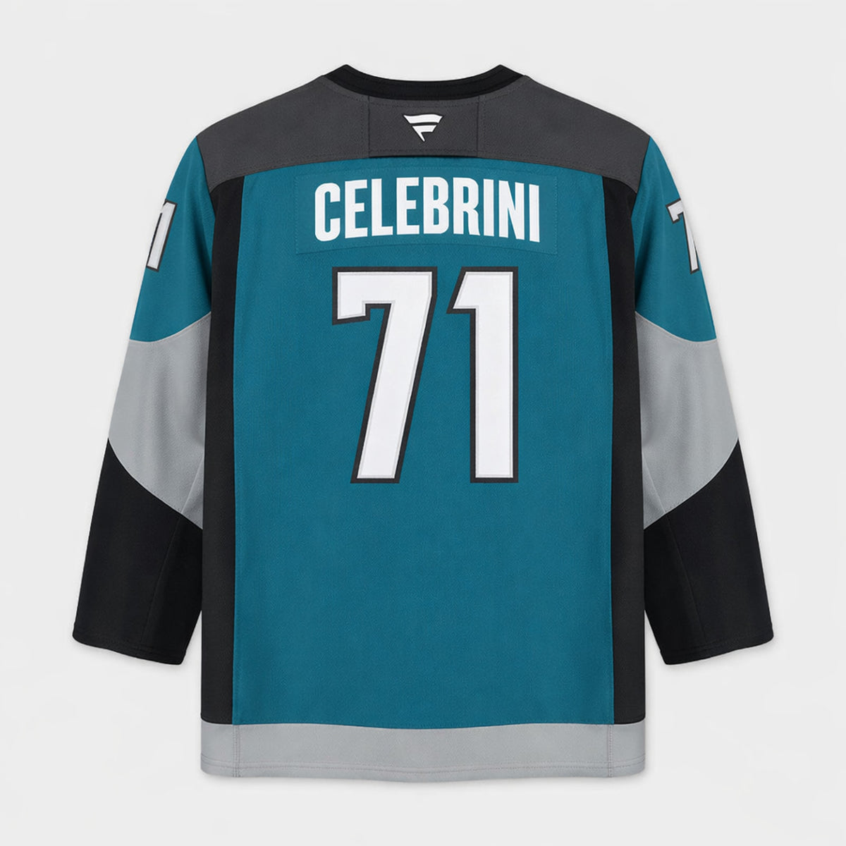 Celebrini 71 San Jose Sharks Teal Hockey Jersey - 2