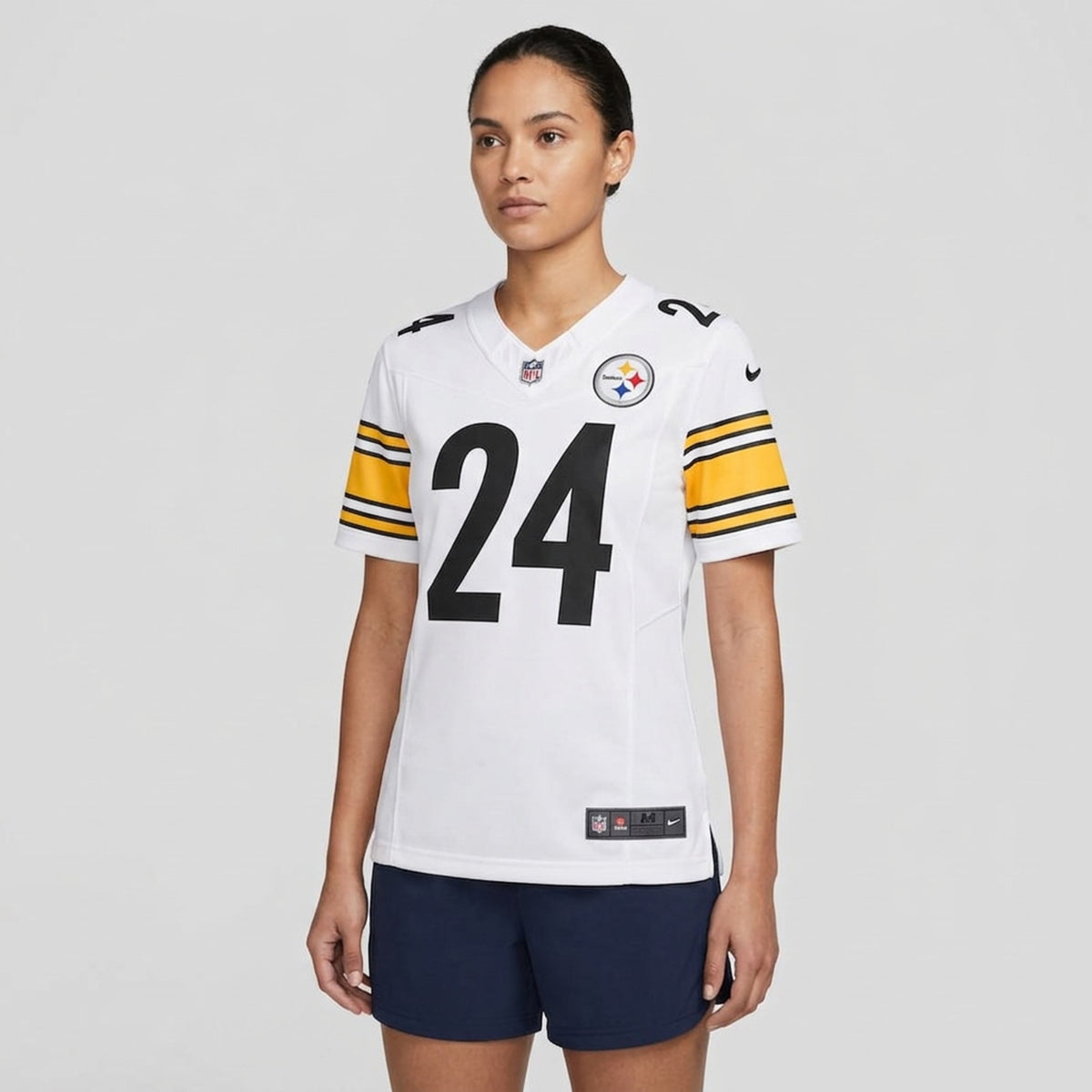 Porter 24 Pittsburgh Football Jersey White - 5
