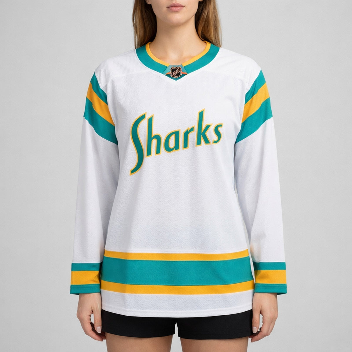 Sharks White Hockey Jersey - 5