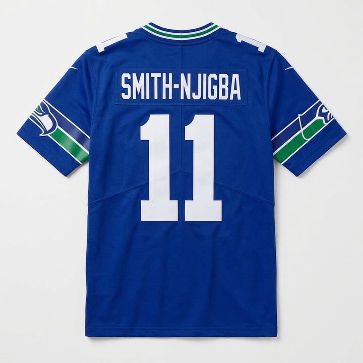Smith-Njigba 11 Blue Football Jersey
