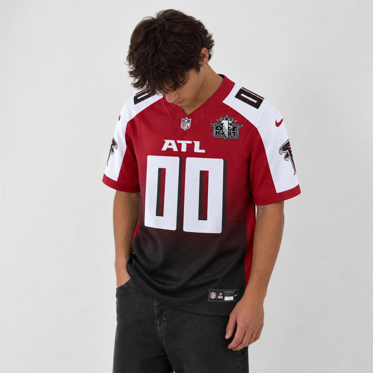 Atl Black Red Football Jersey - Custom Name and Number - 5
