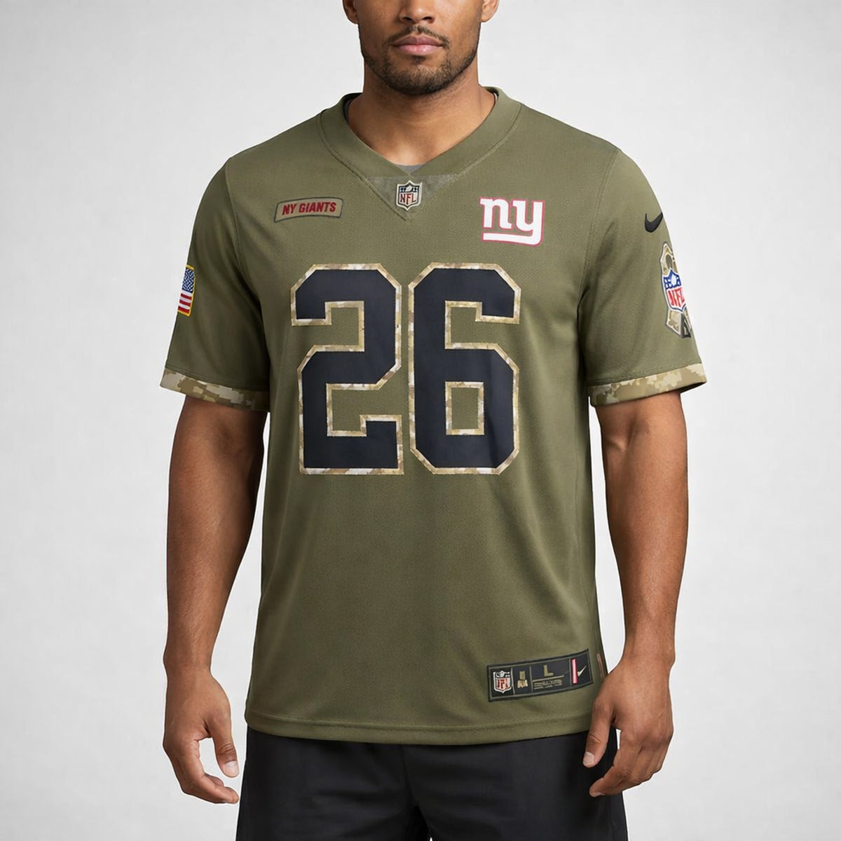 Barkley 26 New York Giants Football Jersey Olive - 4