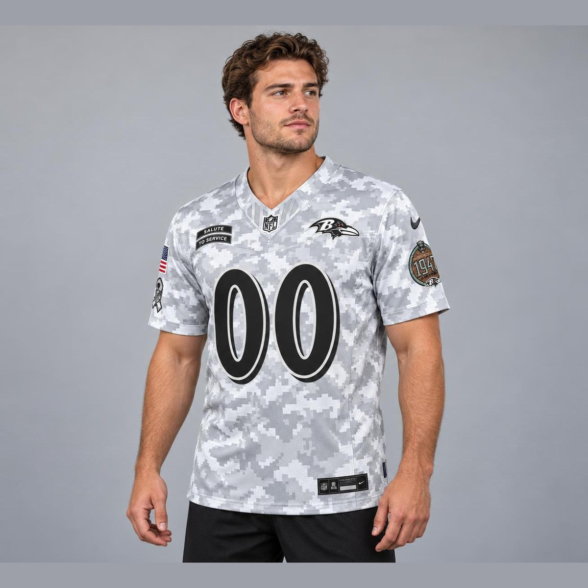 Gray Camo Football Jersey - Custom Name and Number - 3