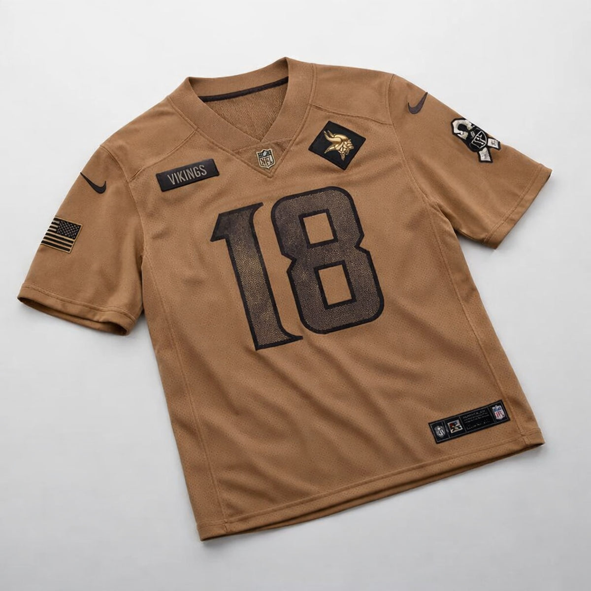 Jefferson 18 Vikings Salute To Service Football Jersey - 3