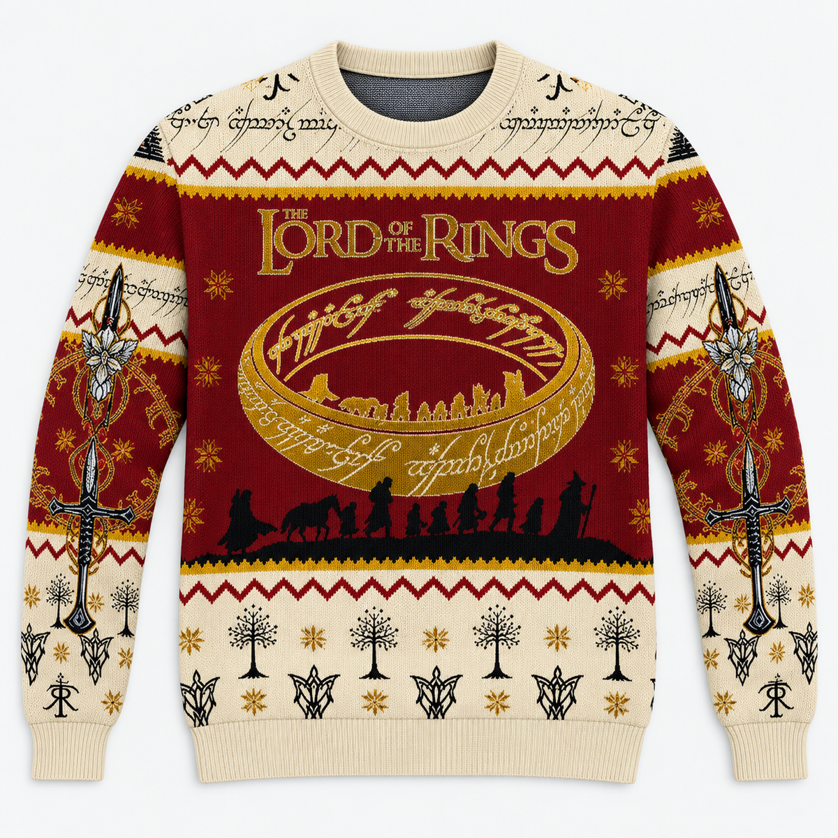 The Lord of the Rings One Ring Fellowship Christmas Ugly Sweater Sweatshirt