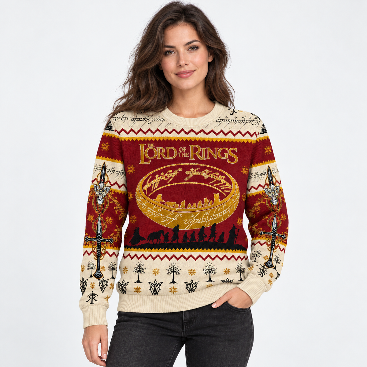 The Lord of the Rings One Ring Fellowship Christmas Ugly Sweater Sweatshirt