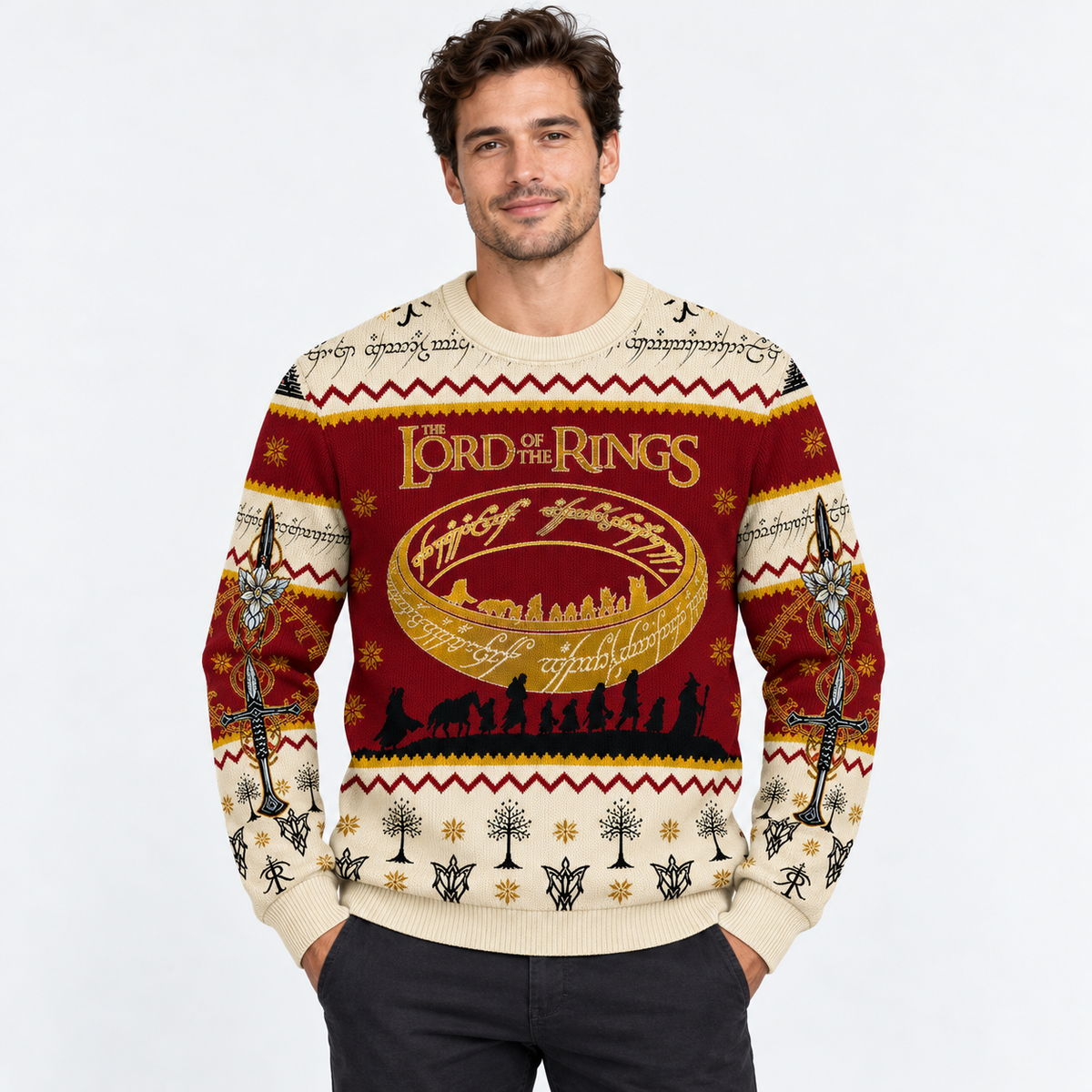 The Lord of the Rings One Ring Fellowship Christmas Ugly Sweater Sweatshirt