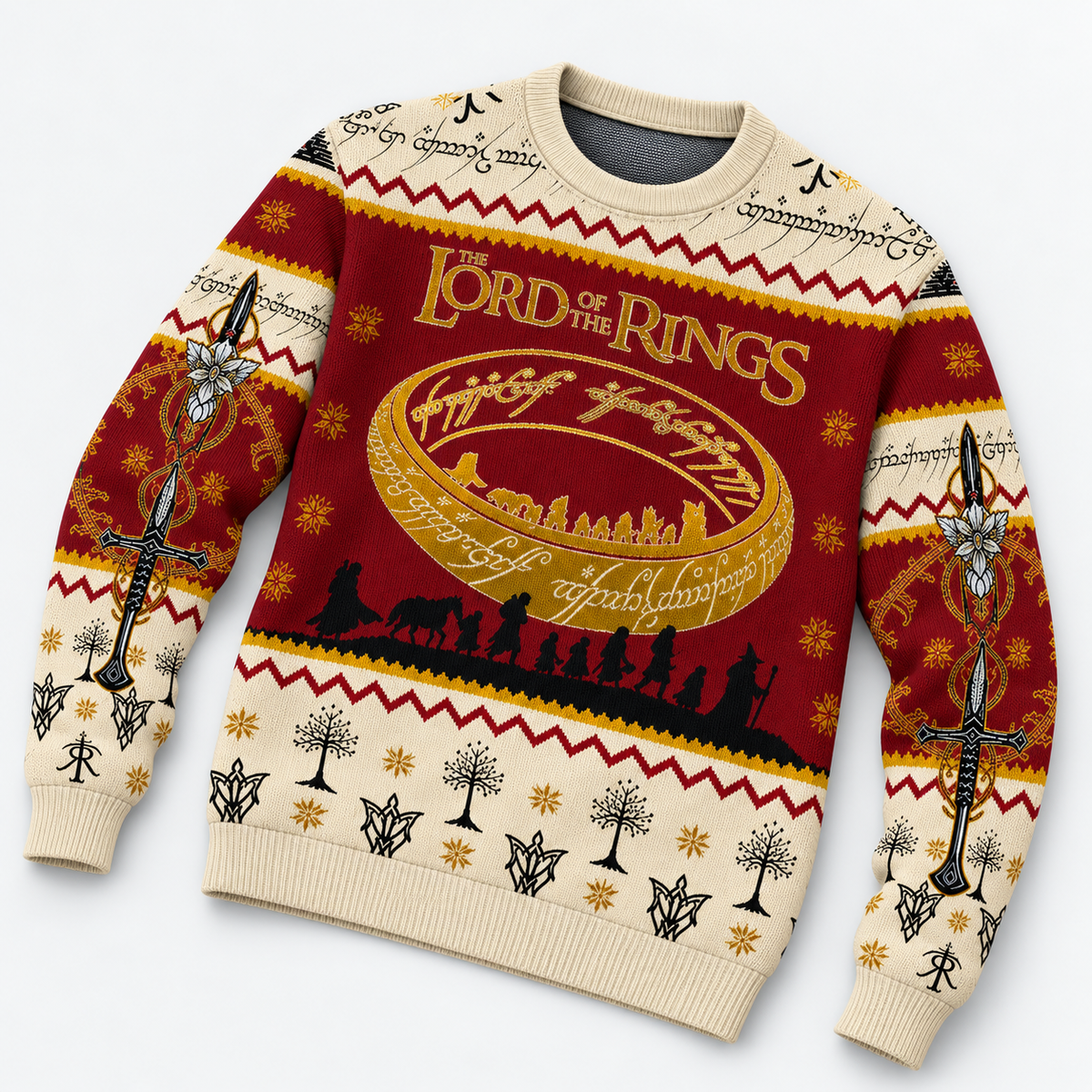 The Lord of the Rings One Ring Fellowship Christmas Ugly Sweater Sweatshirt