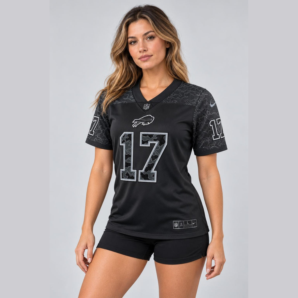 Allen 17 Buffalo Black Football Jersey - 5