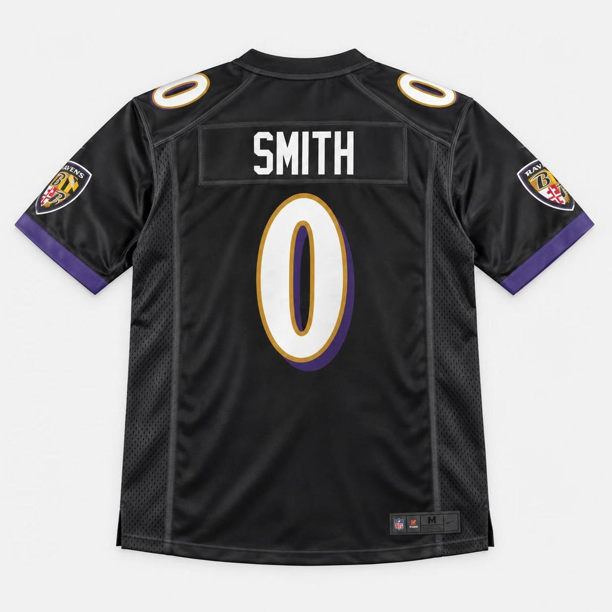 Smith 0 Baltimore Black Football Jersey - 6