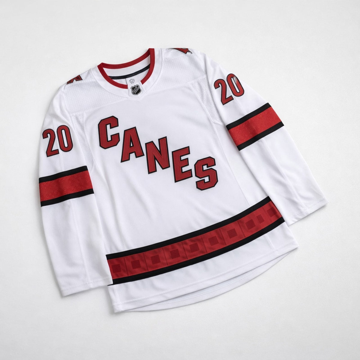 Aho 20 Canes Hockey Jersey White Red - 3
