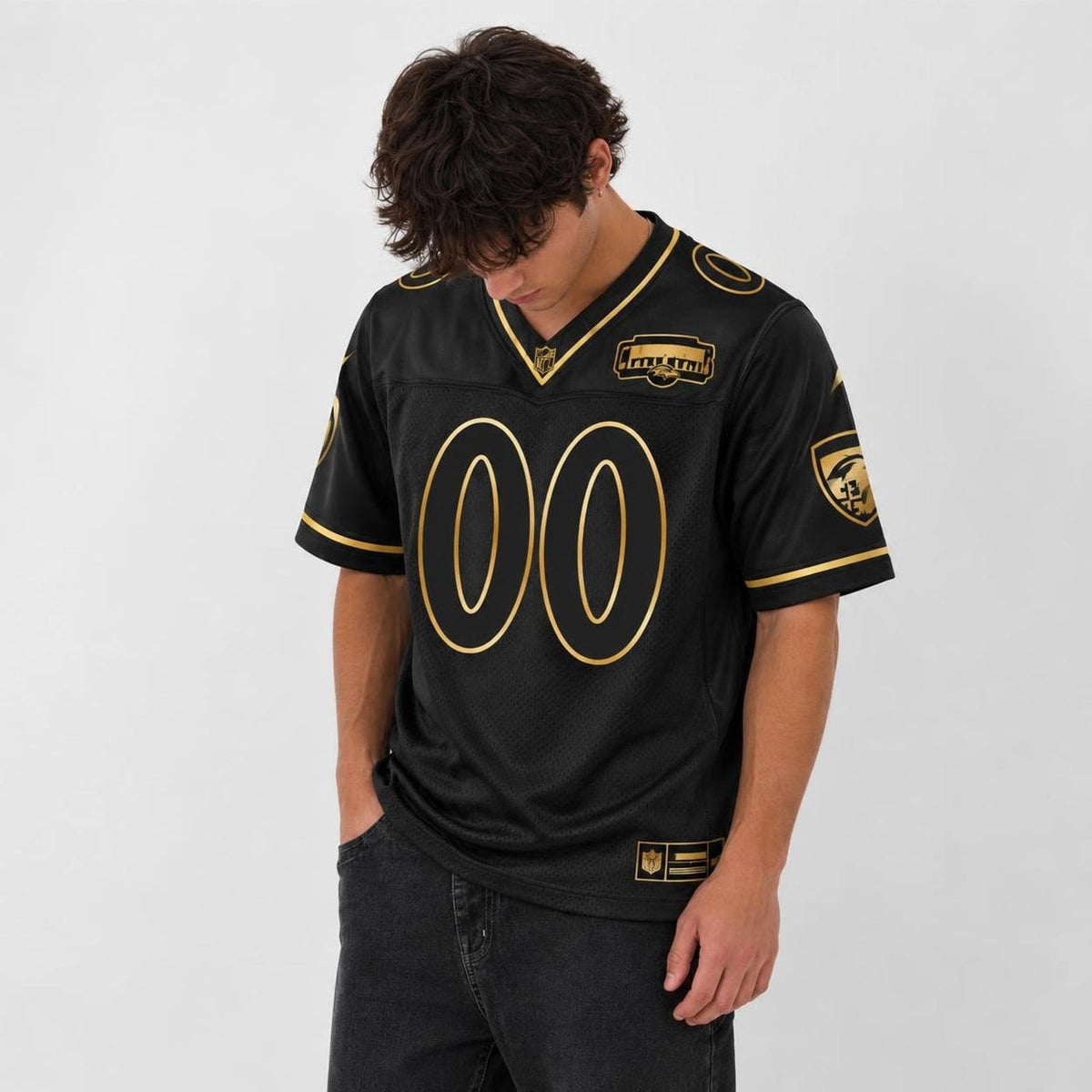 Black Gold Football Jersey - Custom Name and Number - 2