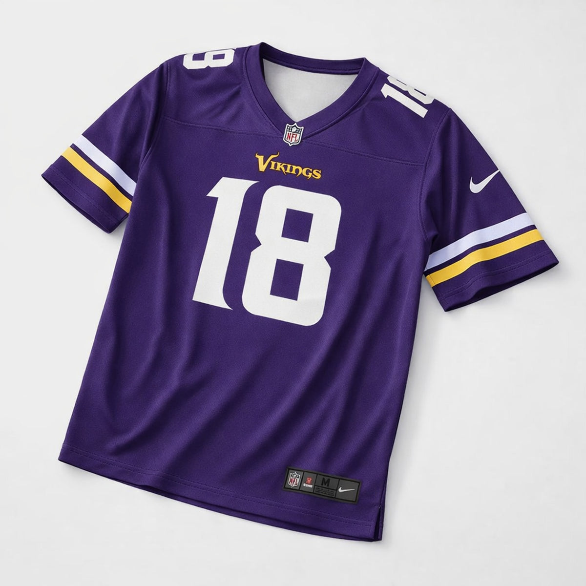 Jefferson 18 Vikings Purple Football Jersey - 3
