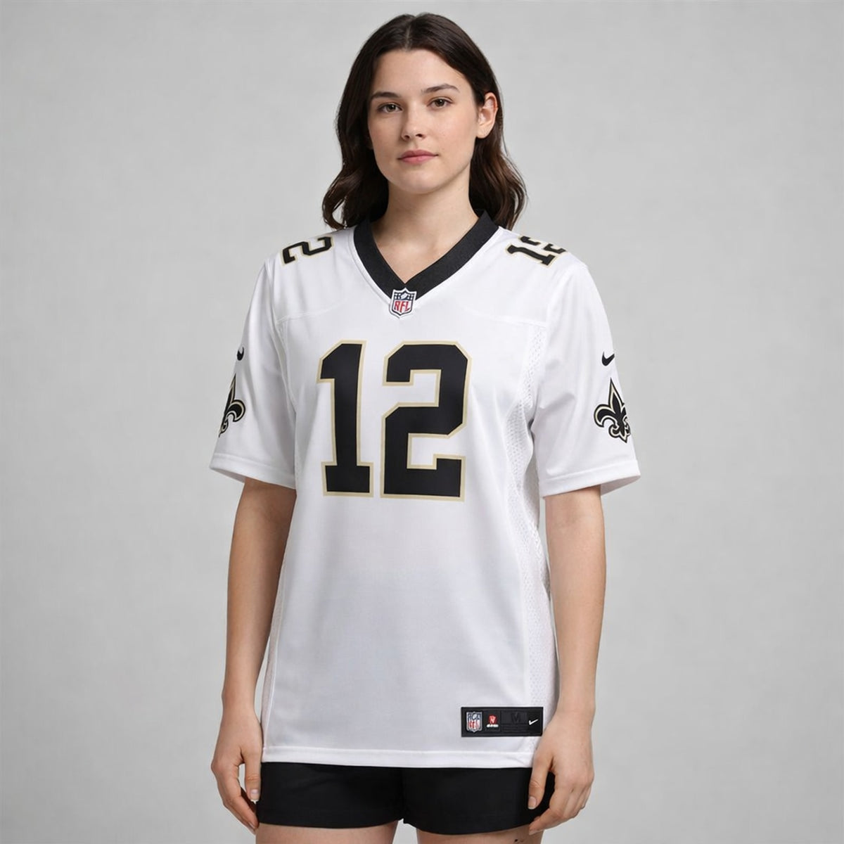 Olave 12 New Orleans Football Jersey White - 5