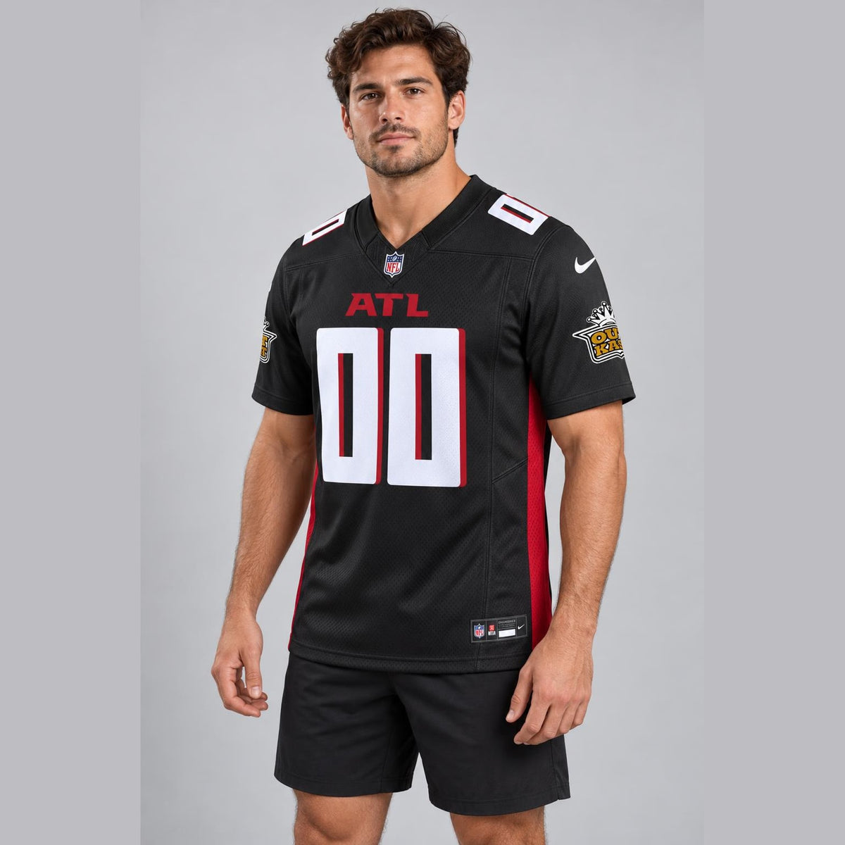 Atl 00 Black Red Football Jersey - 7