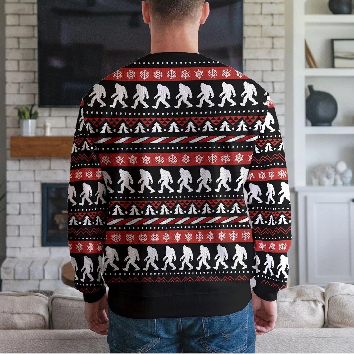 Bigfoot Sasquatch Christmas Tree Ugly Sweater Sweatshirt