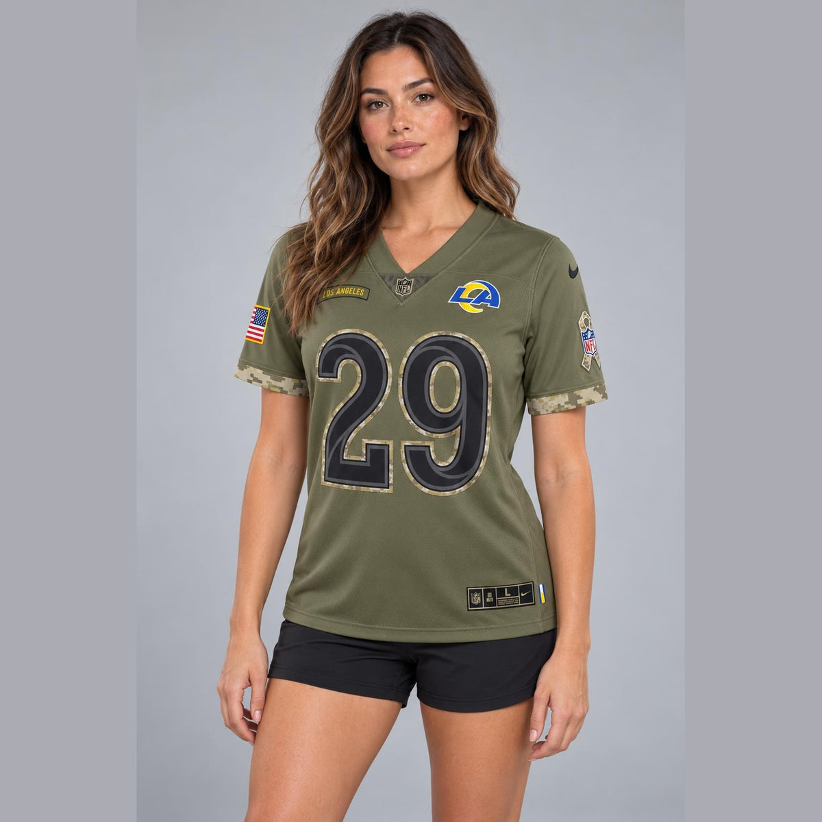Dickerson 29 Los Angeles Olive Football Jersey - 5