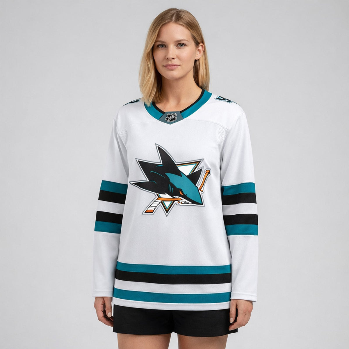 San Jose Sharks White Ice Hockey Jersey - 5