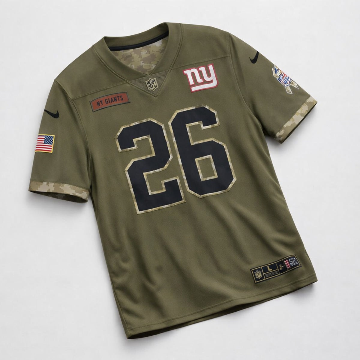 Barkley 26 New York Giants Football Jersey Olive - 3