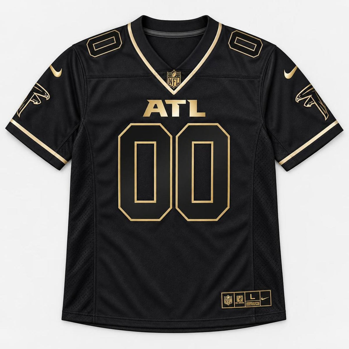 Black Gold Atl Football Jersey - Custom Name and Number - 6
