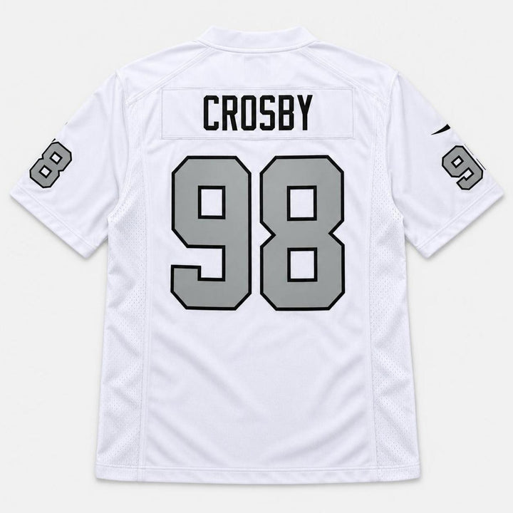 Crosby 98 Raiders White Football Jersey