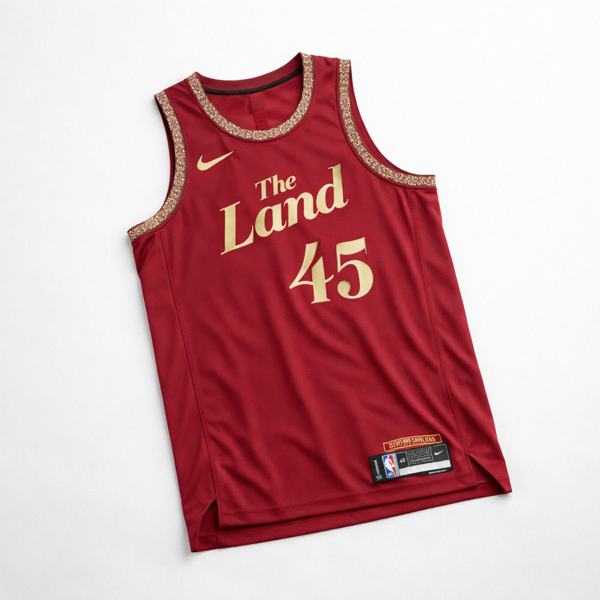 Mitchell 45 Cleveland Cavaliers Burgundy Basketball Jersey - 3