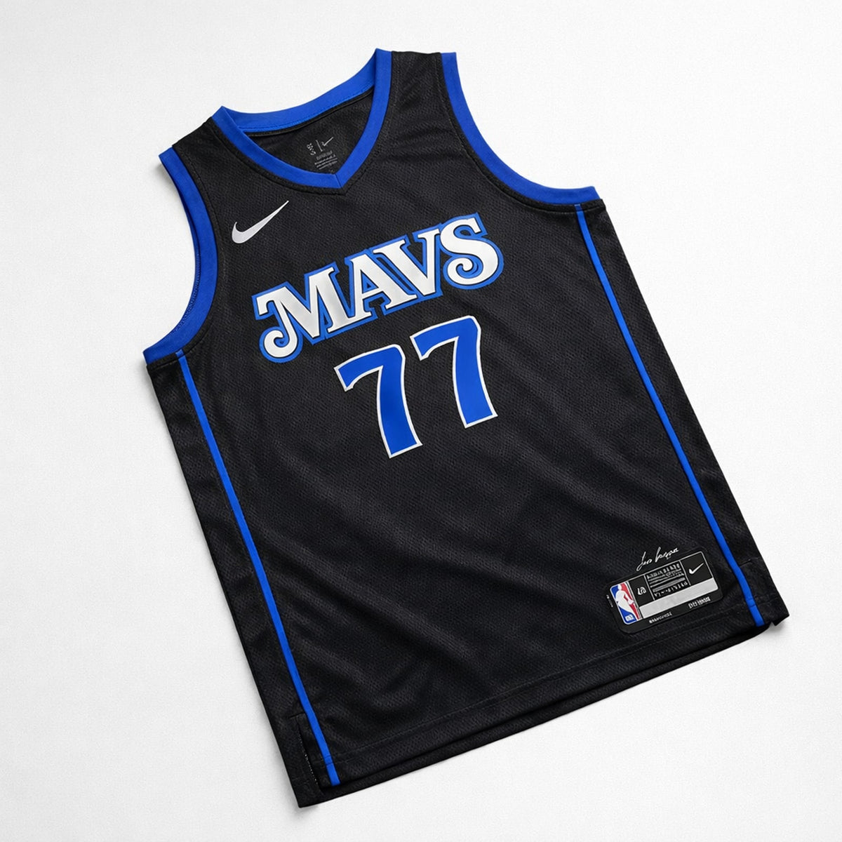Dončić 77 Mavericks Black Basketball Jersey - 3