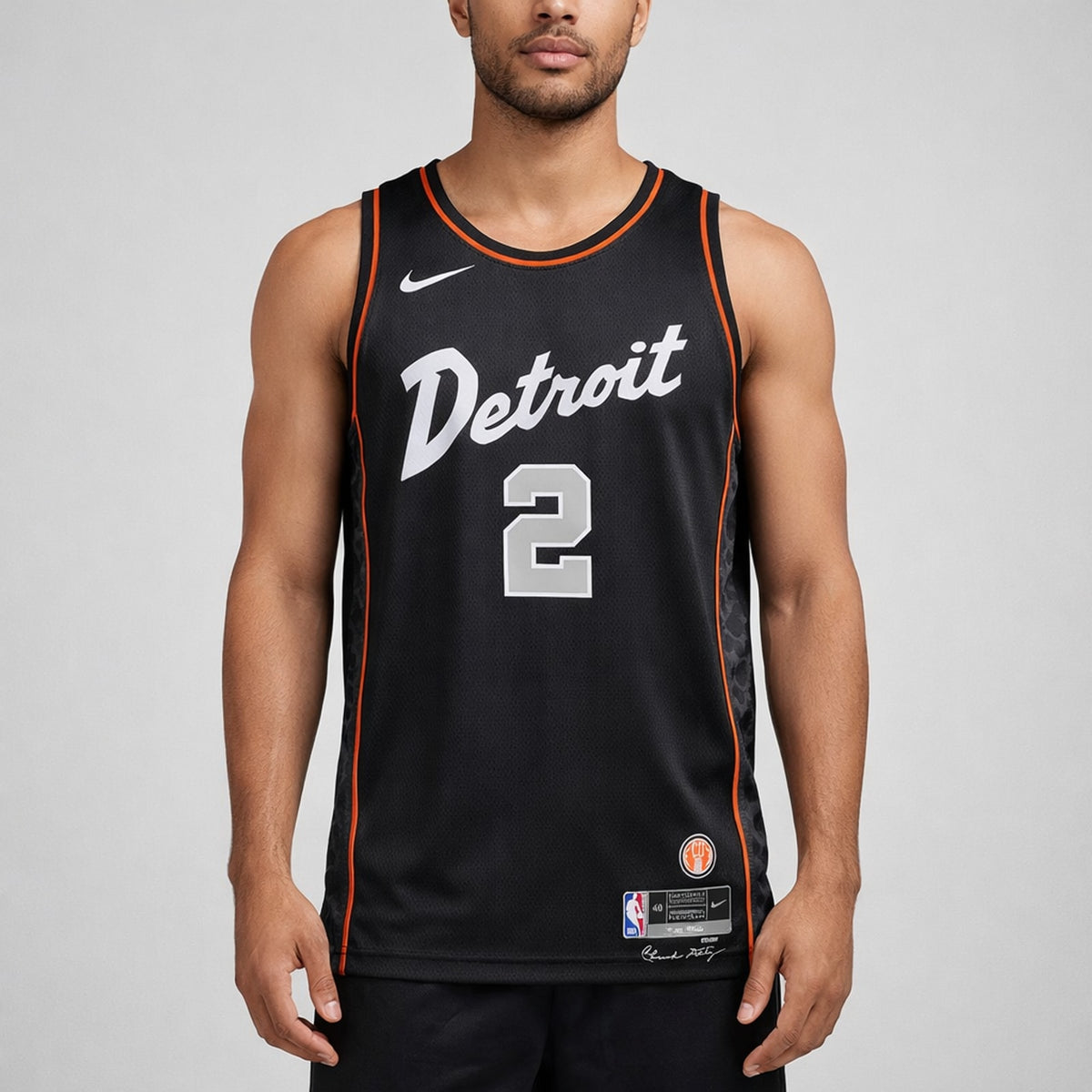 Cunningham 2 Detroit Black Basketball Jersey - 4