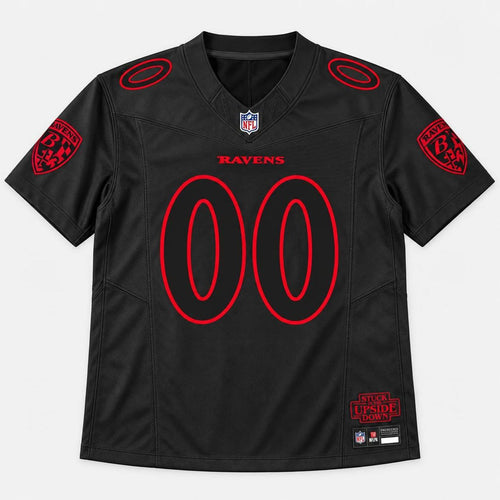 Black Red Shadow Football Jersey - Custom Name and Number - 1