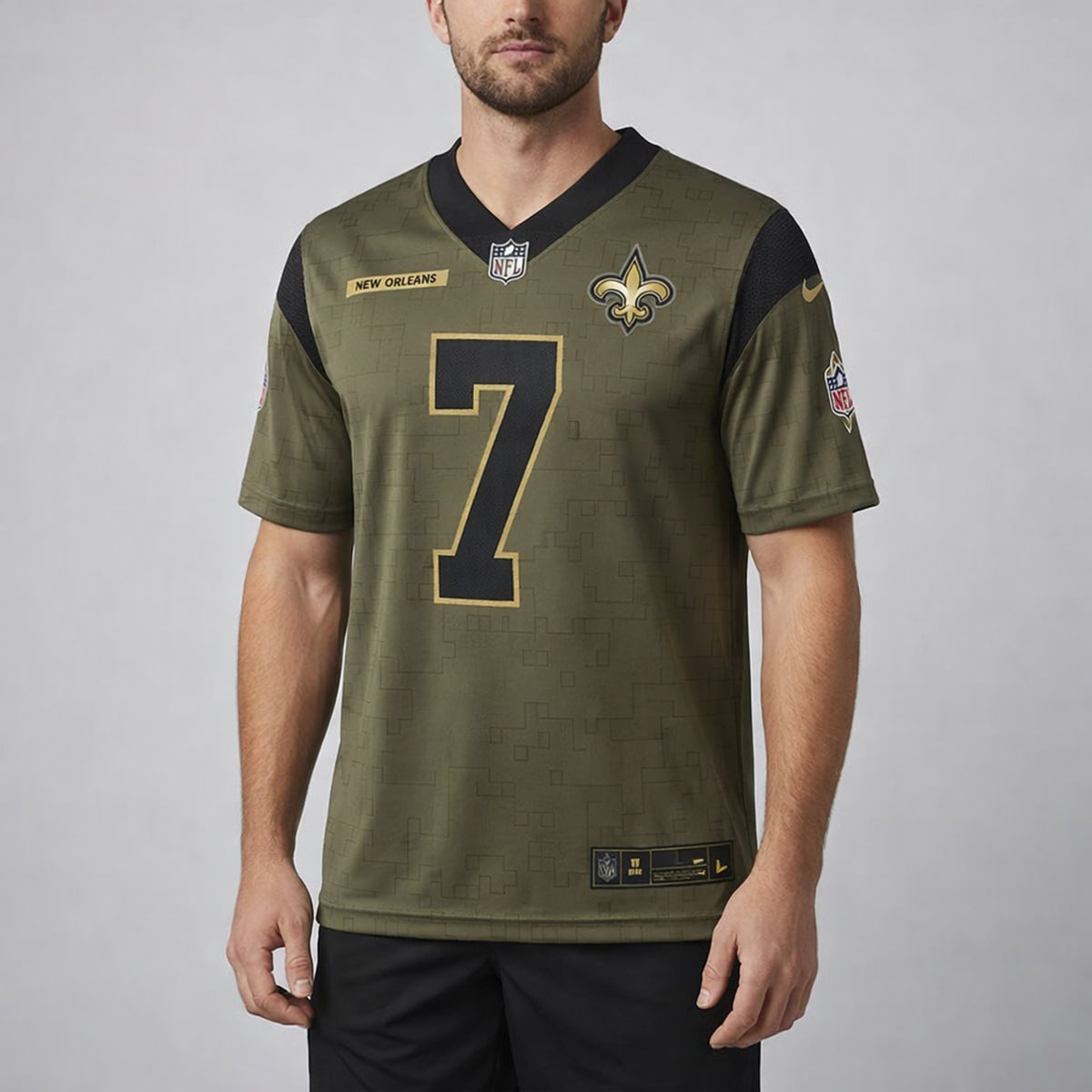 Hill 7 Saints Olive Football Jersey - 4