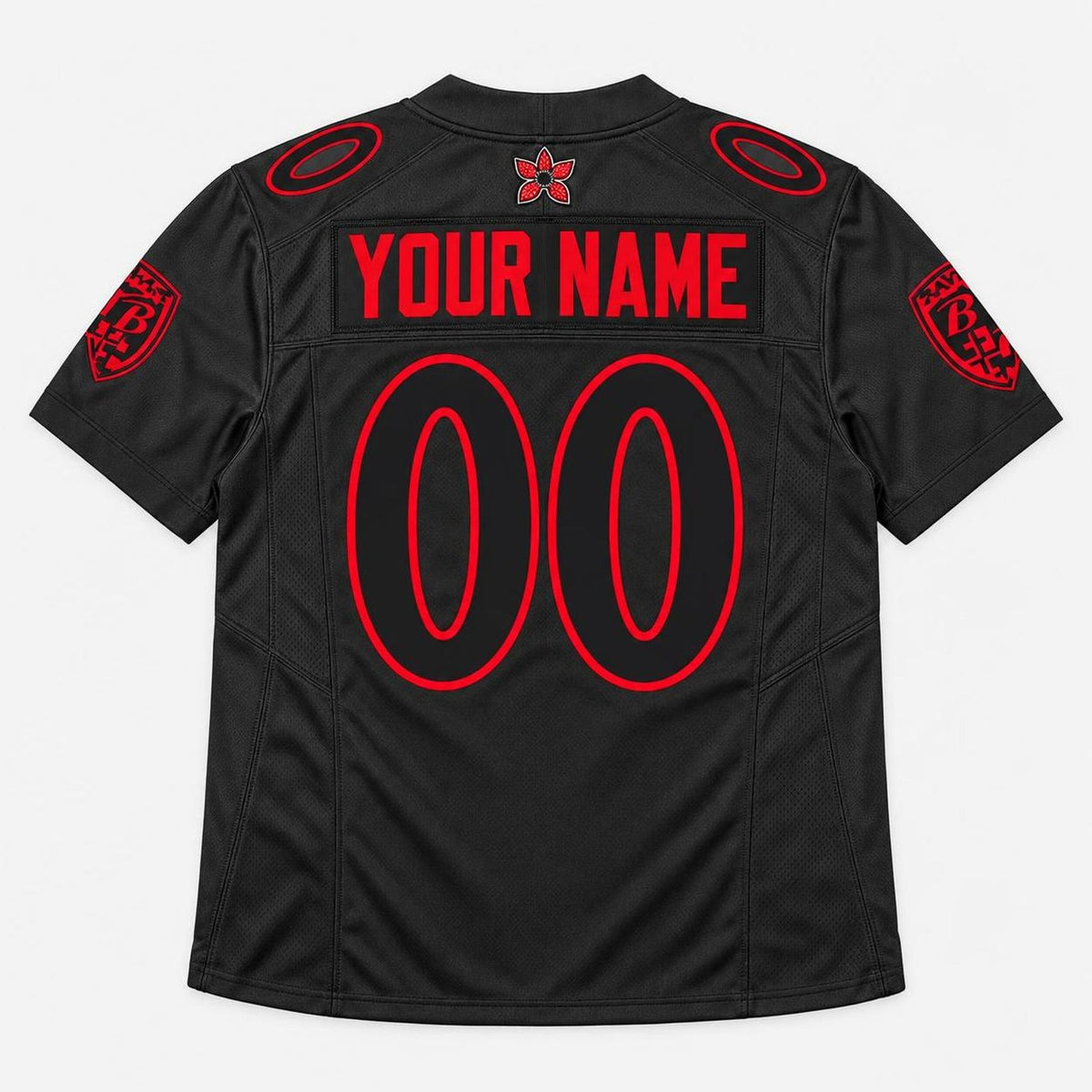 Black Red Shadow Football Jersey - Custom Name and Number - 6