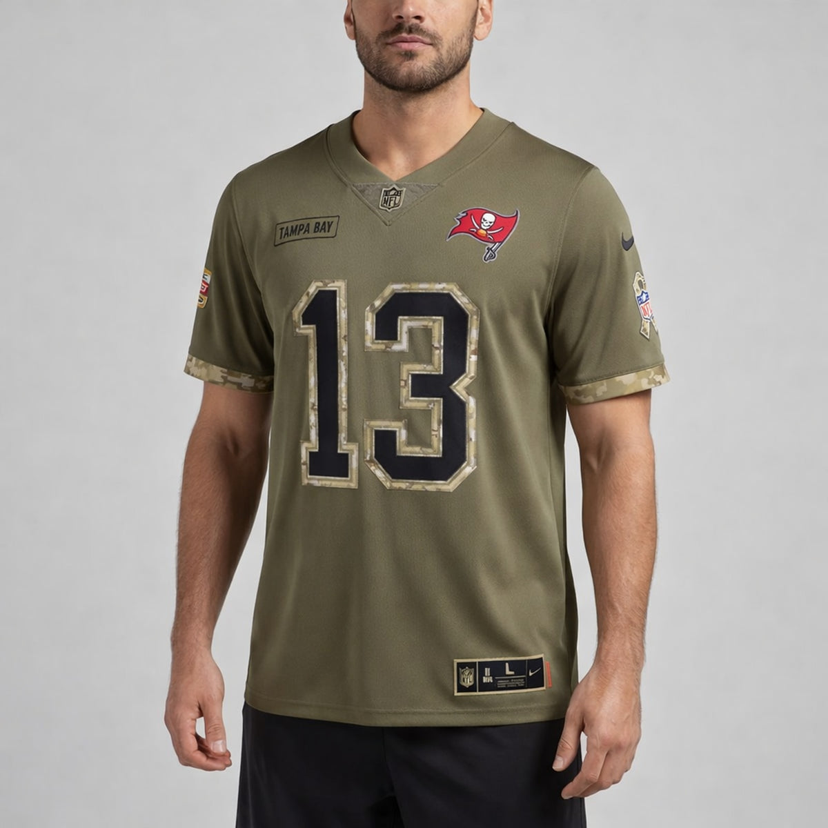 Evans 13 Tampa Bay Olive Football Jersey - 4