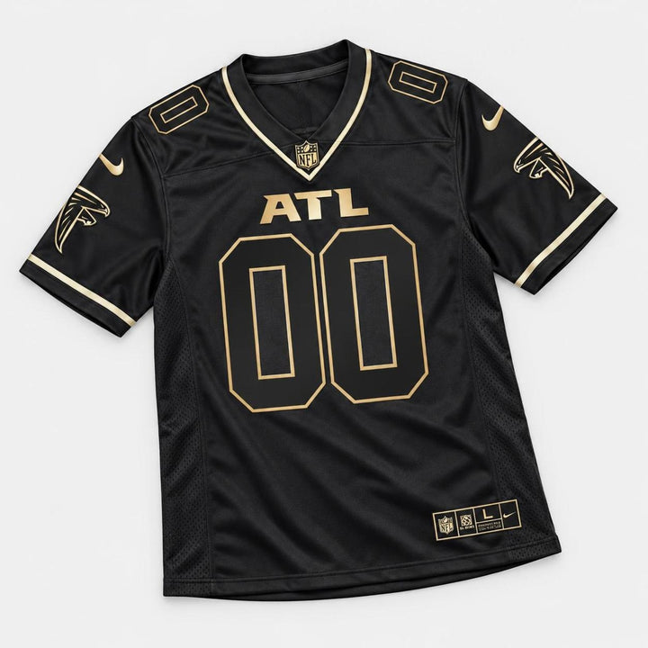 Black Gold Atl Football Jersey - Custom Name and Number