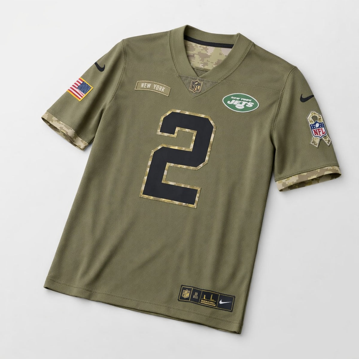 Wilson 2 New York Football Jersey Olive - 3
