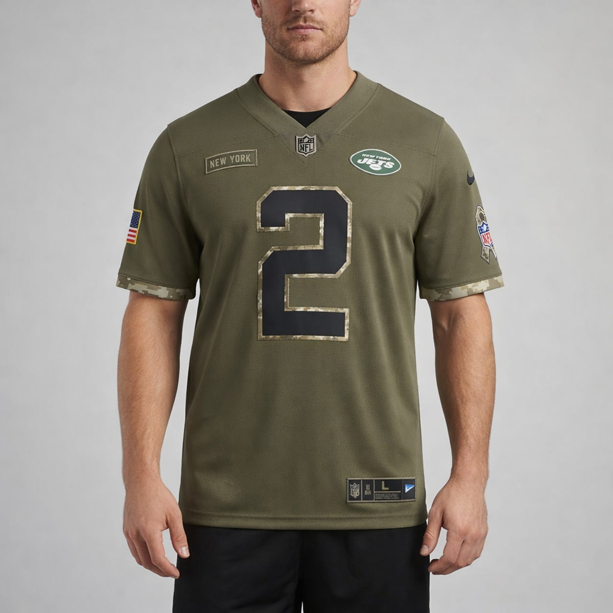 Wilson 2 New York Football Jersey Olive - 4