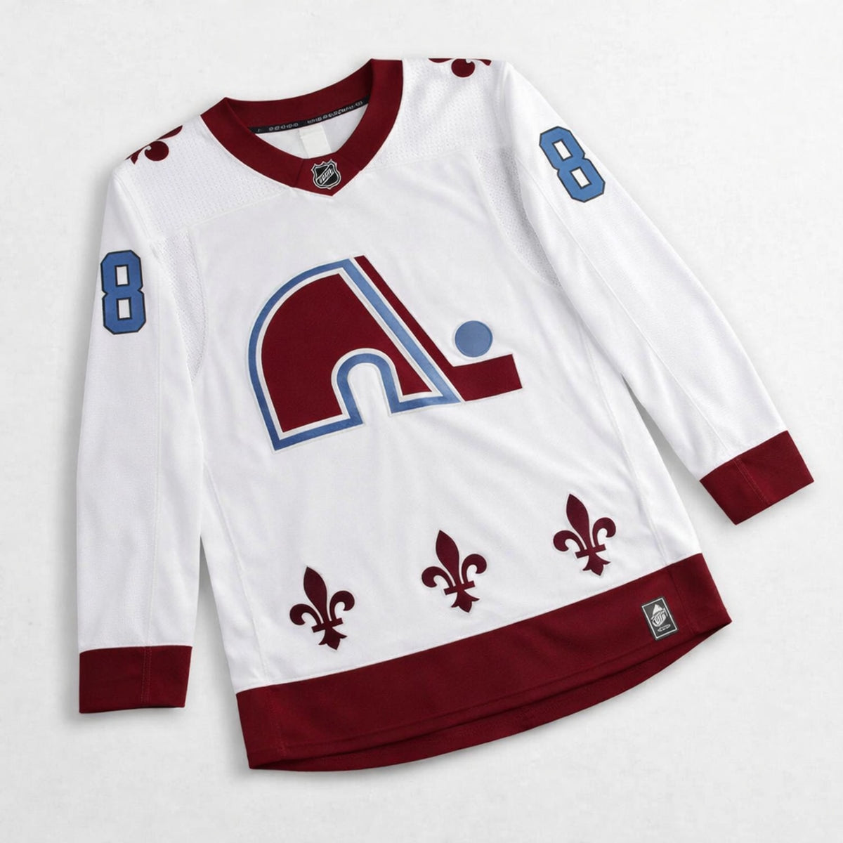 Makar 8 Avalanche Hockey Jersey White Burgundy - 3