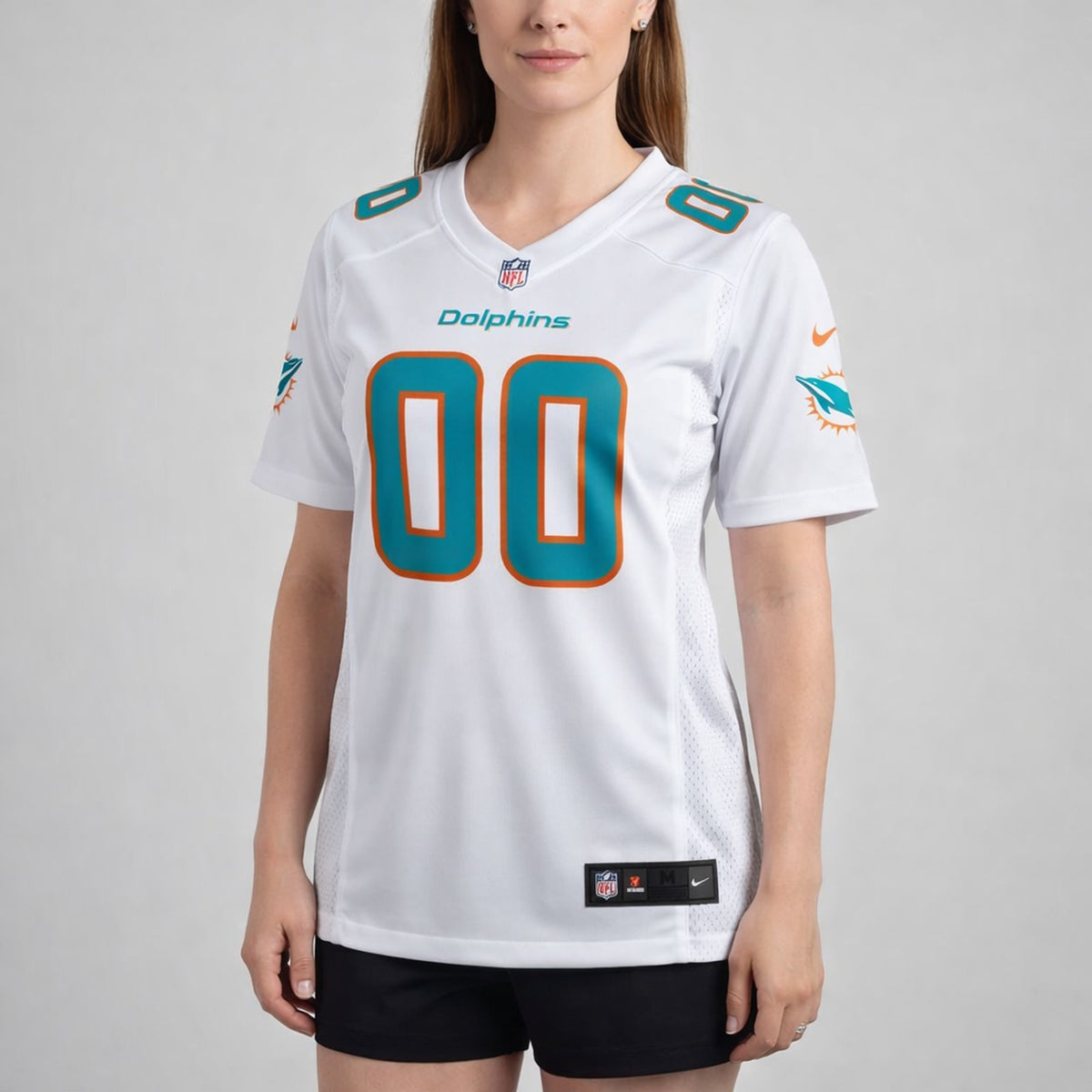 Miami Dolphins White Custom Football Jersey - 5