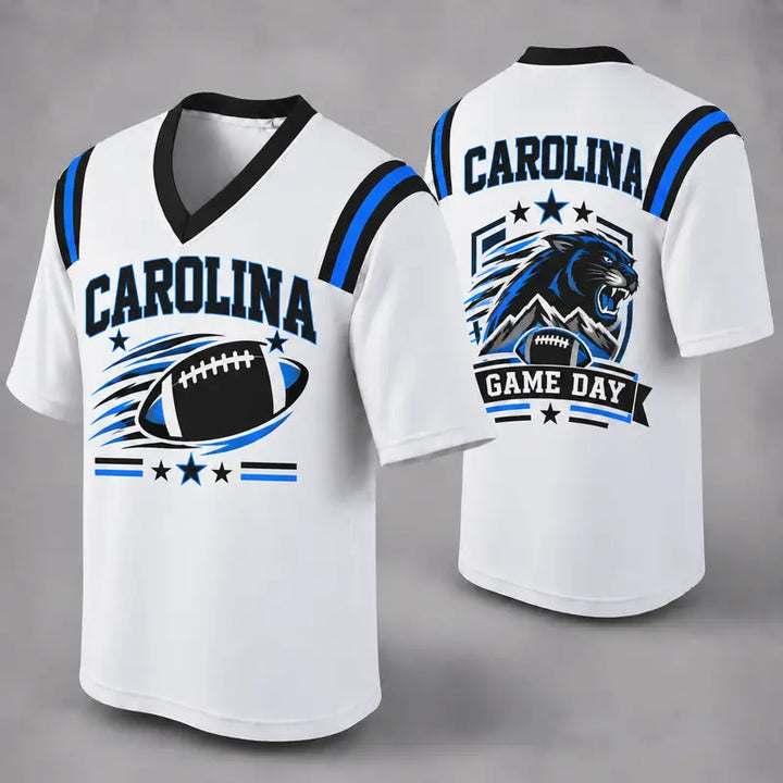 CAR White Football Jersey Carolina Game Day Graphic Shirt
