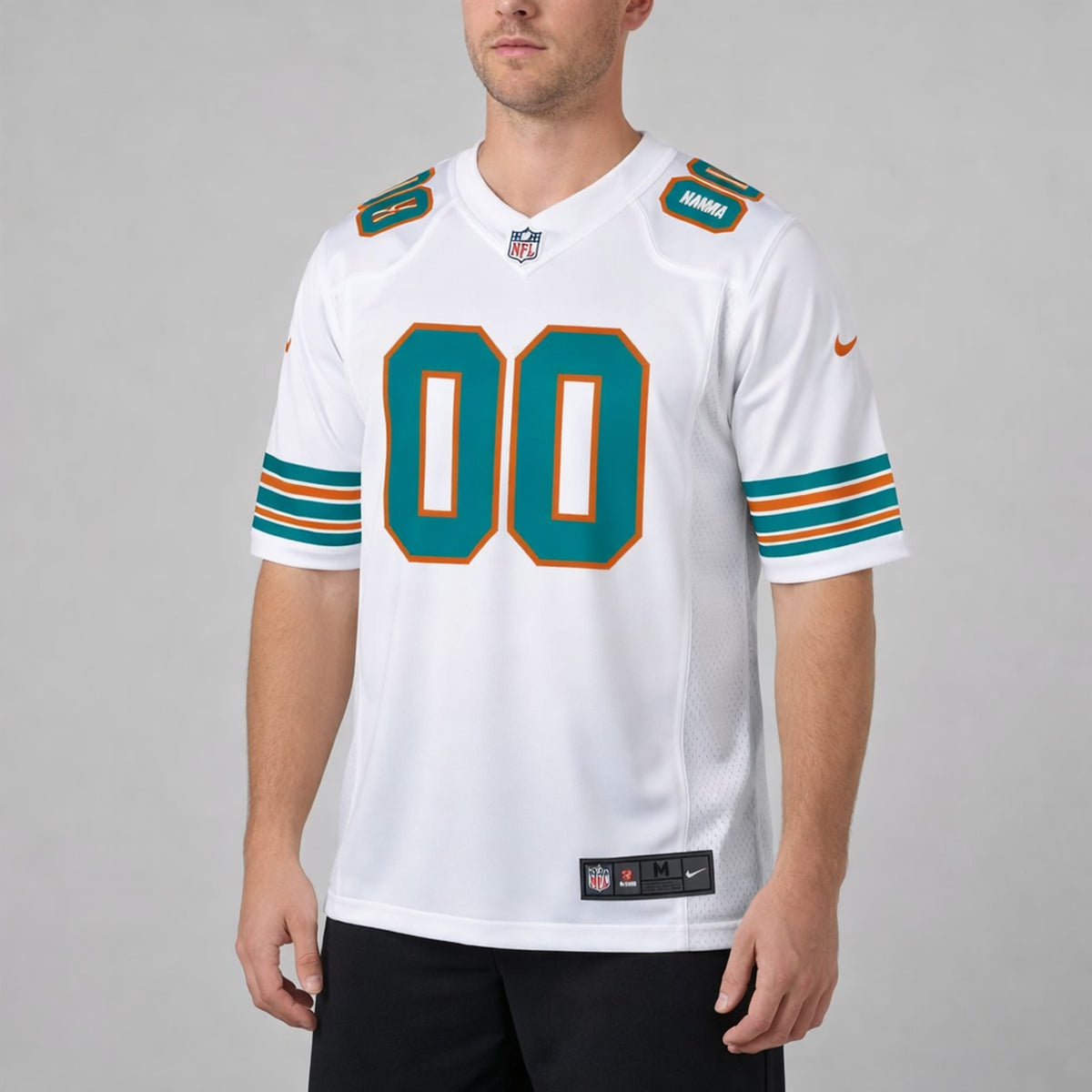 White Custom Miami Dolphins Football Jersey - 4