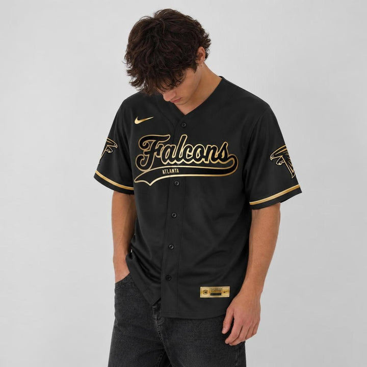 Atlanta Black Gold Baseball Jersey - Custom Name and Number