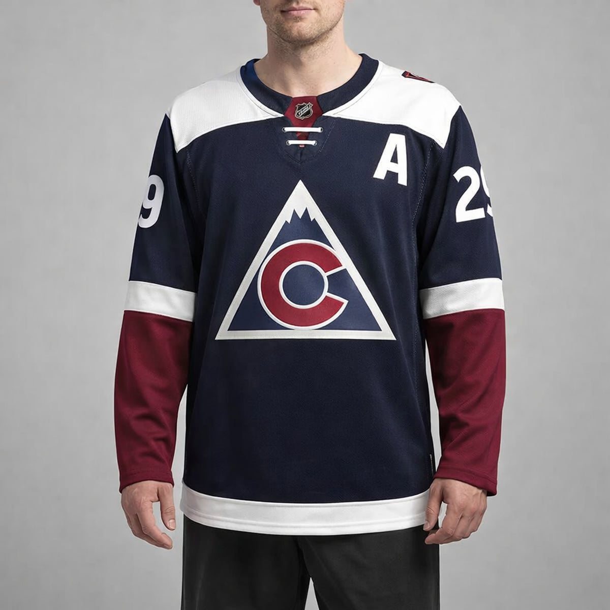 MacKinnon 29 Colorado Avalanche Navy Hockey Jersey - 4