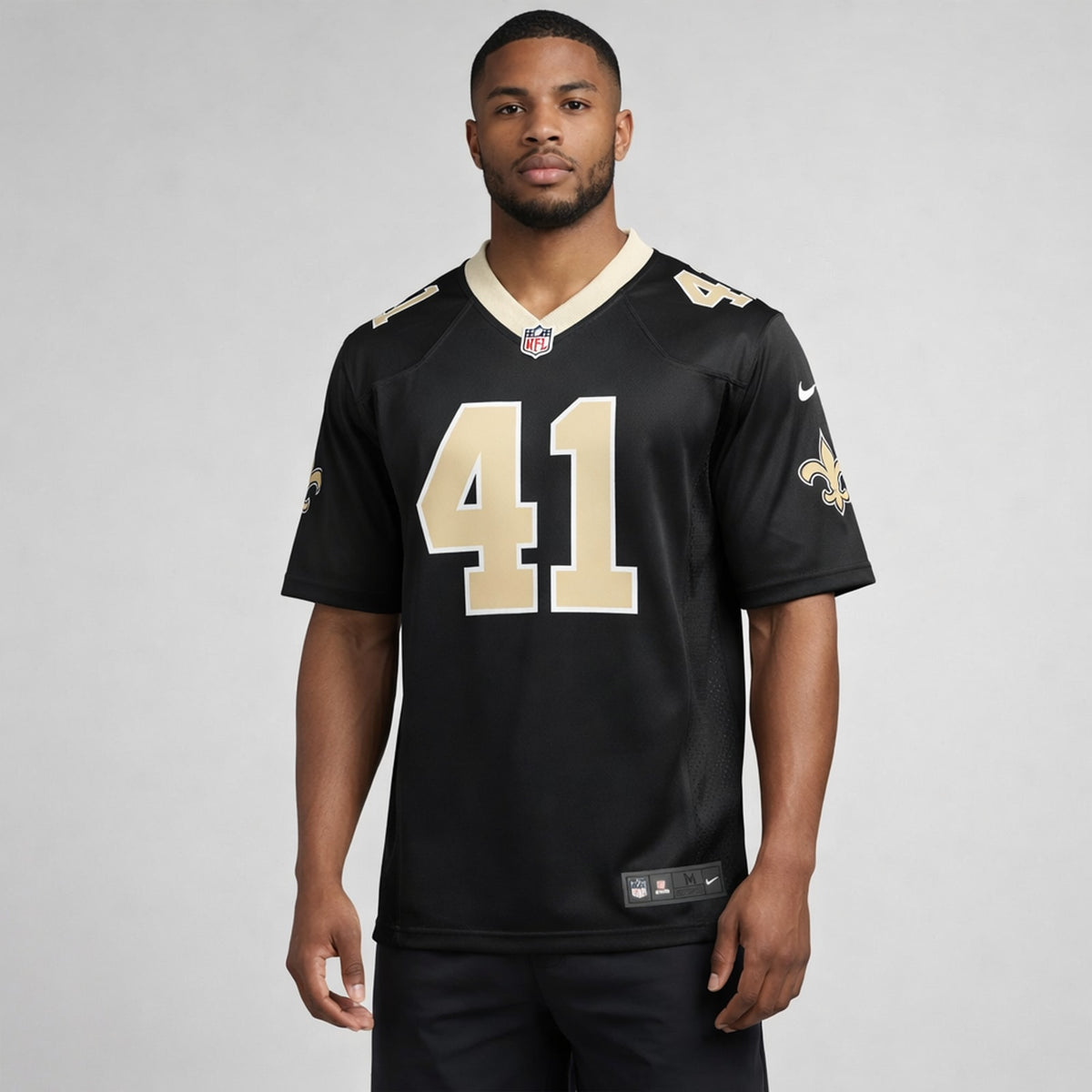Kamara 41 New Orleans Football Jersey Black - 4