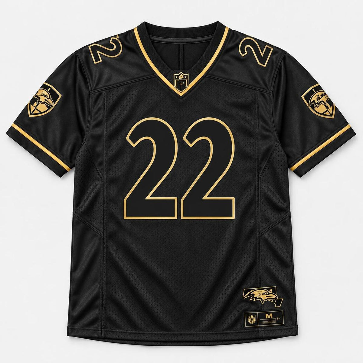 Henry 22 Black Gold Football Jersey - 1