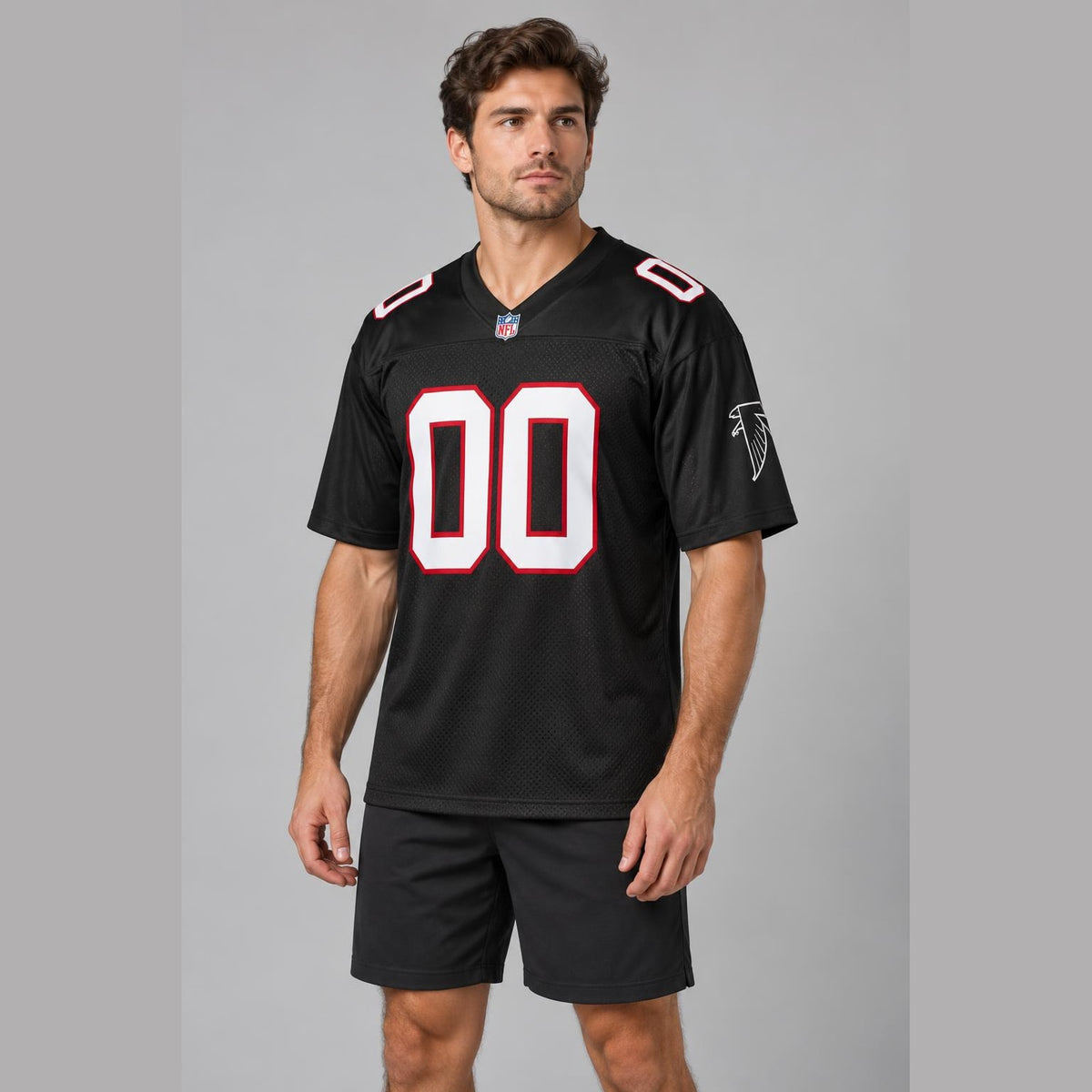 Black Red Football Jersey - Custom Name and Number - 3
