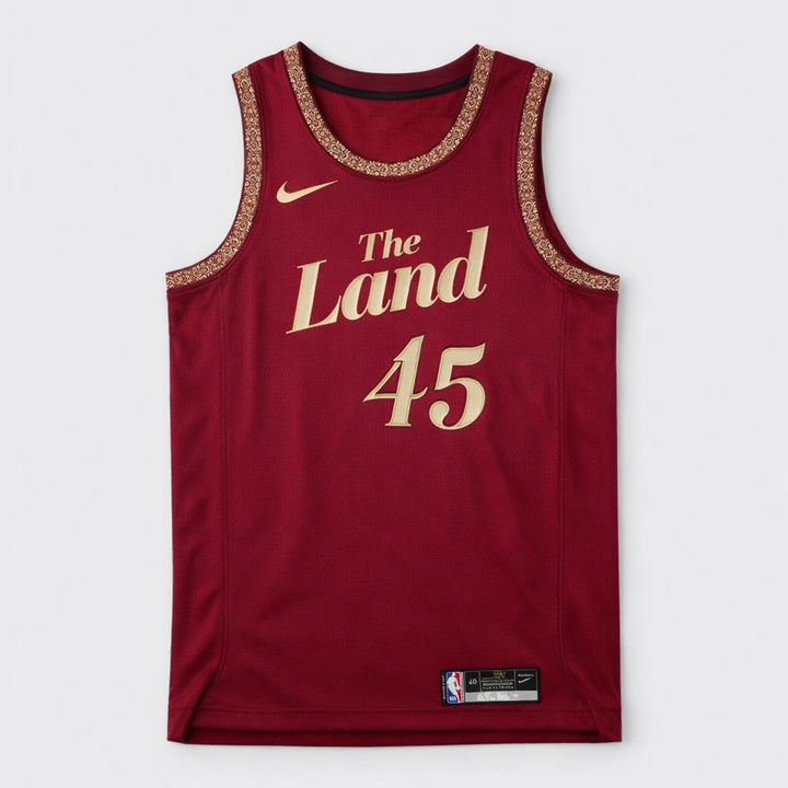 Mitchell 45 Cleveland Cavaliers Burgundy Basketball Jersey