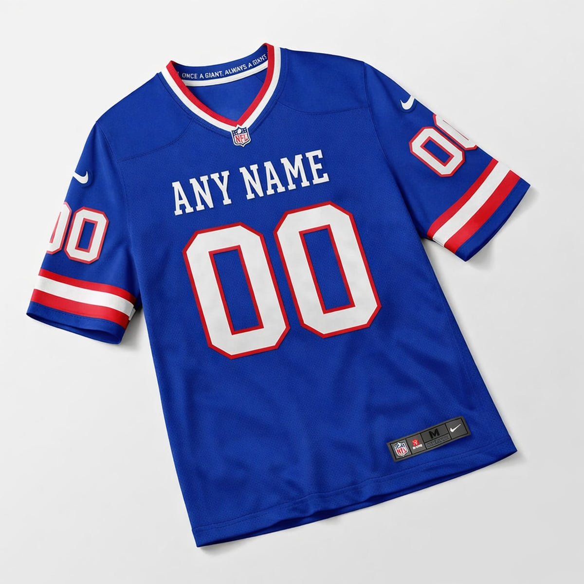 Royal Blue Any Name 00 Giants Football Jersey - 3