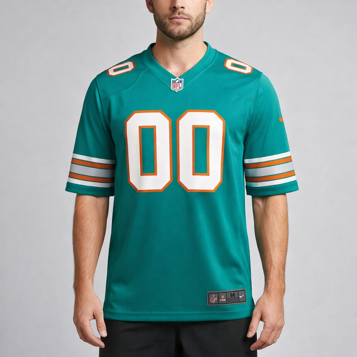 Miami Dolphins Aqua Custom Football Jersey 00 - 4