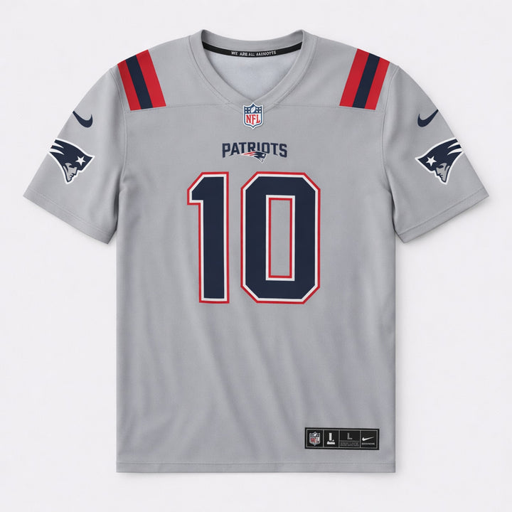 Jones 10 Patriots Gray Football Jersey Classic Style