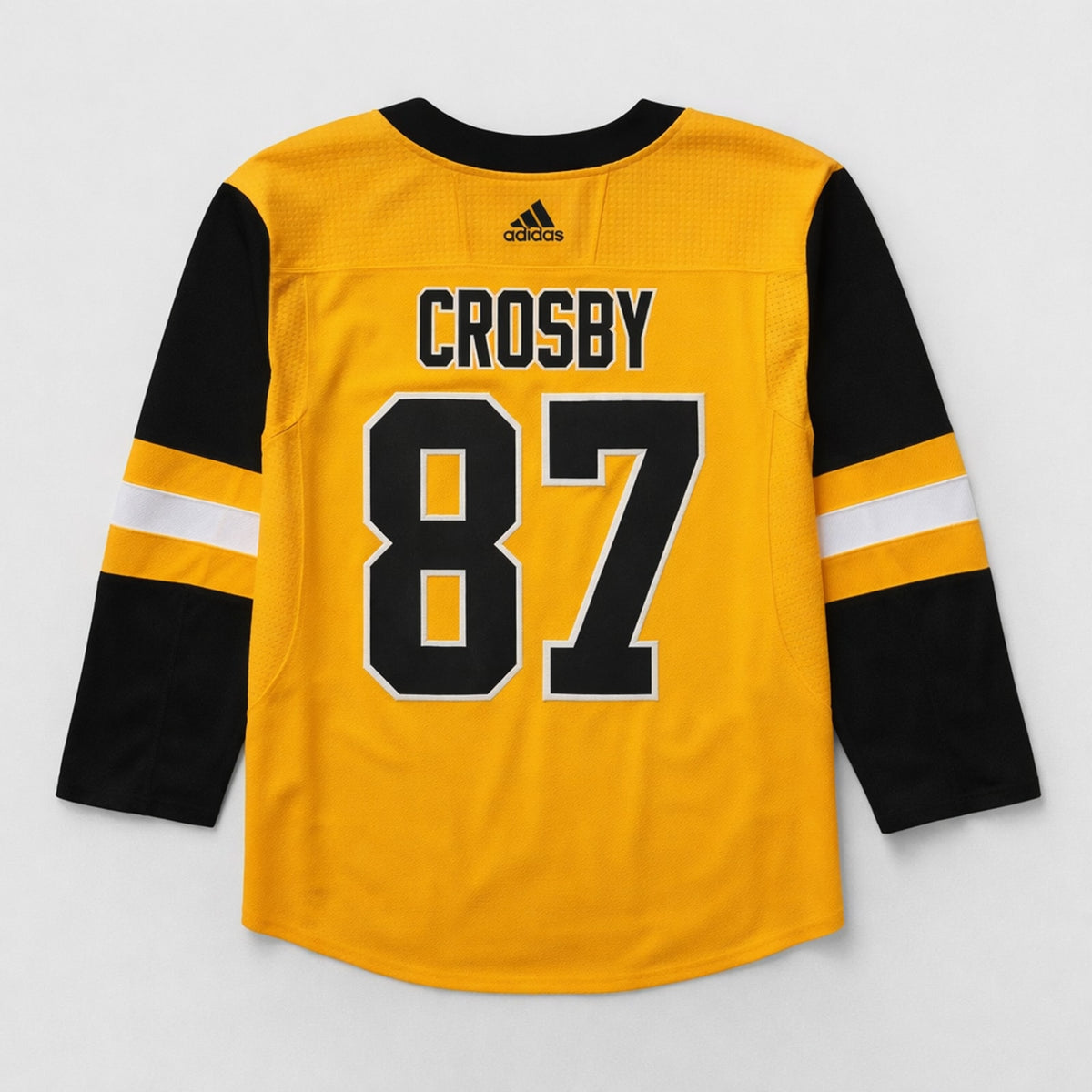 Crosby 87 Pittsburgh Hockey Jersey Yellow Black - 2